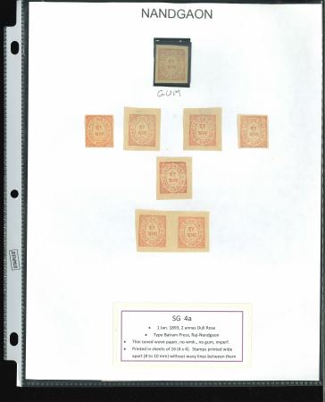 Stamp of Indian States » Nandgaon 1893-94 A lot of 2a Dull Red stamps printed wide apart