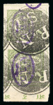 Stamp of Indian States » Nandgaon 1895 Reprints after SGO6 a 1/2a Green pair obliterated
