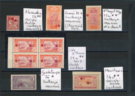 Stamp of Colonies françaises » Colonies Francaise Collections et Lots Croix-Rouge 1915-1917 : neuf timbres de diverses Colonies