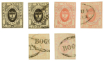 Stamp of Colombia Colombia 1861 issue group of six SPERATI forgery stamps