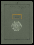 Stamp of Large Lots and Collections Les Jean de Sperati "Philatelie d´Art" template book (15x20 cm) with note "lettres-fragments" which was obviously used to sell his perfect reproductions, showing that he not only reproduced stamps but sometimes put them 