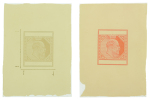 Stamp of Cyprus Cyprus 1903 KEVII key-plate SPERATI forgery on two glass clichés, one in black the other in red.