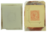 Stamp of India » 1855-1946 De La Rue and later Crown Colony Issues India 1856 2a orange SPEARTI forgery, two items