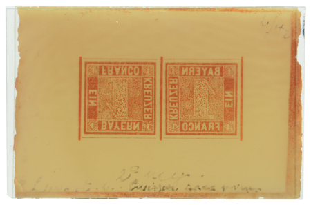 Stamp of German States » Bavaria Bavaria 1Kr black SPERATI forgery tête-bêche pair glass cliché