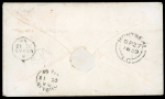 Stamp of Canada » Colony of Canada » Mail to Great Britain 1852-57 6d Slate-Grey with 1858-59 1/2d Rose Strip – Peterborough to Navan, Ireland via Allan “Nova Scotian”