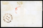 Stamp of Canada » Colony of Canada » Regular Uses of the Issued Stamps including Special Features of the Issued Stamps on Cover 1852–57 3d Brown-Red on Handmade Wove Paper – Double-Rate Internal Letter