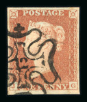 Stamp of Great Britain » 1840 1d Black and 1d Red plates 1a to 11 1841 1d CC pl. 9 JG red printing from ''black plate''