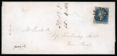 Stamp of Great Britain » 1841 2d Blue 1842 (Jul 20) wrapper sent within London with 1841 2d blue BC pl.3 plus loose singles
