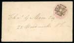 Stamp of Ireland » GB Used In Ireland 1844 1d pink stationery envelope with very fine strike