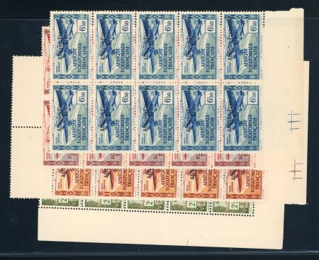 Stamp of Colonies françaises » Afrique Équatoriale AEF : 1940, poste aérienne YT n° 15, n° 17, n° 18 et