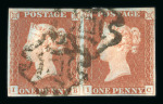 Stamp of Great Britain » 1841 1d Red GB 1841 1d red-brown in horizontal pair IB-IC with two fine strikes of the distinctive Norwich MC