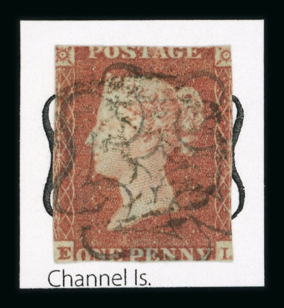 Stamp of Great Britain » 1841 1d Red GB 1841 1d red-brown EL with the extremely scarce Channel Islands MC