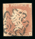 Stamp of Great Britain » 1841 1d Red GB 1841 1d red-brown OB with a fine strike of the scarce Wotton-Under-Edge distinctive MC
