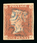 Stamp of Great Britain » 1841 1d Red 1841 1d red-brown pl. 21 DJ with 4 margins and fine
