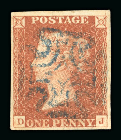 Stamp of Great Britain » 1841 1d Red 1841 1d red-brown pl. 21 DJ with 4 margins and fine