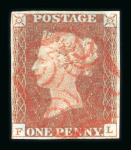 Stamp of Great Britain » 1841 1d Red 1841 1d red-brown group of 5 examples, pl. 28 DL with
