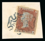 Stamp of Great Britain » 1841 1d Red 1841 1d red-brown group of 5 examples, pl. 28 DL with