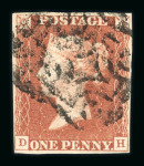 Stamp of Great Britain » 1840 1d Black and 1d Red plates 1a to 11 1841 1d pl. 5 DH red printing from ''black plate''