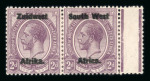 Stamp of South West Africa 1923-26 Setting III 2d dull purple in marginal pair