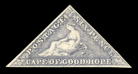 Stamp of South Africa » Cape of Good Hope 1855-63 6d slate-purple on blued paper mint with part