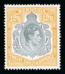 Stamp of Bermuda 1938-53 mint range on pages with 2/- x 7 incl. SG 116,