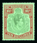 Stamp of Bermuda 1938-53 mint range on pages with 2/- x 7 incl. SG 116,