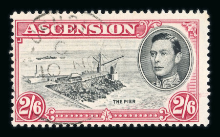 Stamp of Ascension 1938-53 2/6d black and carmine perf.13 mint, a fine