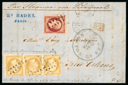 Stamp of France » Empire 1853-1862 1854, belle lettre du 13/04/1854 de Paris à La Nouvelle