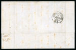 Stamp of France » Empire 1853-1862 1854, belle lettre du 13/04/1854 de Paris à La Nouvelle