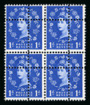 Stamp of Great Britain » Queen Elizabeth II 1958-65 1d in block of four mint n.h, grossly misperforated