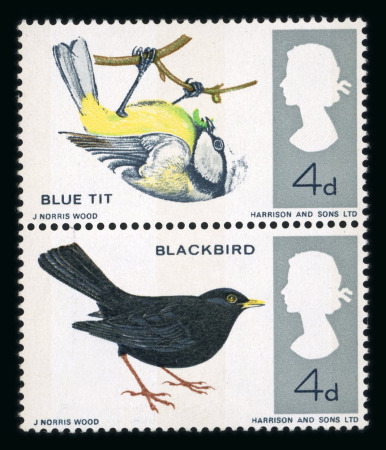 Stamp of Great Britain » Queen Elizabeth II 1966 Birds 4d Blue Tit (phosphor) in vertical pair