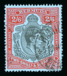 Stamp of Bermuda 1938-53 2/6d black and red on grey-blue line perf.14
