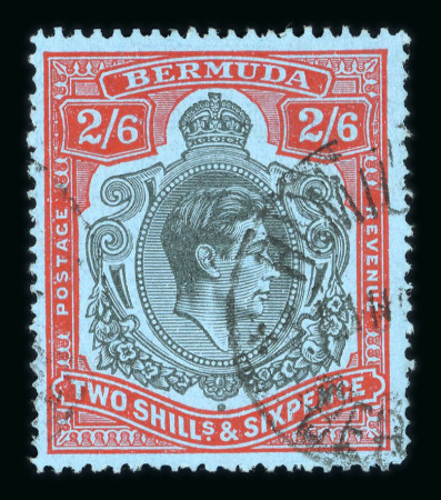 Stamp of Bermuda 1938-53 2/6d black and red on grey-blue line perf.14