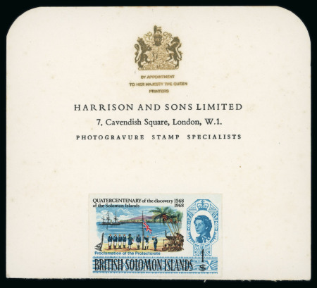 Stamp of British Solomon Islands 1968 Quartercentenary set of four imperf die proofs