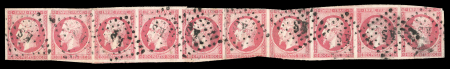 Stamp of France » Empire 1853-1862 1854,  Empire 80c rose YT n° 17B spectaculaire bande