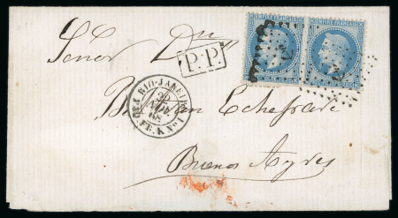 Stamp of France » Empire Lauré 1863-1870 1868, belle lettre du 22/11/1868 affranchie avec 20c
