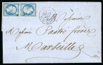 Stamp of France » Empire 1853-1862 1865 : très belle lettre Paris/Strasbourg de Septembre