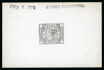 Stamp of Great Britain » Telegraphs 1875 Telegraph 1/- die proof in black on white glazed