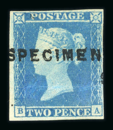 Stamp of Great Britain » 1841 2d Blue GB 1841 2d blue pl.3 BA with "SPECIMEN" type 1 overprint