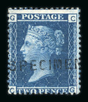 Stamp of Great Britain » 1854-70 Perforated Line Engraved GB 1858-76 2d blue pl.12 with "SPECIMEN" type 2 overprint