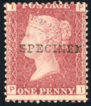 Stamp of Great Britain » 1854-70 Perforated Line Engraved GB 1870-79 group of mint issues with SPECIMEN type 9 opts