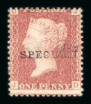 Stamp of Great Britain » 1854-70 Perforated Line Engraved ** check 1864-79 1d rose-red pl.146 and pl.148 each optd. SPECIMEN