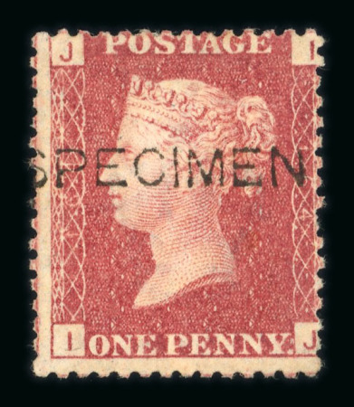 Stamp of Great Britain » 1854-70 Perforated Line Engraved 1864-79 1d rose-red pl.164 with "SPECIMEN" type 8 overprint, two examples