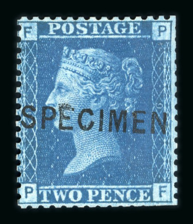 Stamp of Great Britain » 1854-70 Perforated Line Engraved GB 1858-76 2d blue pl.12 with "SPECIMEN" type 7 overprint