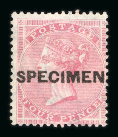 Stamp of Great Britain » 1855-1900 Surface Printed » 1855-57 No Corner Letters 1855-57 Medium Garter 4d carmine on white paper mint