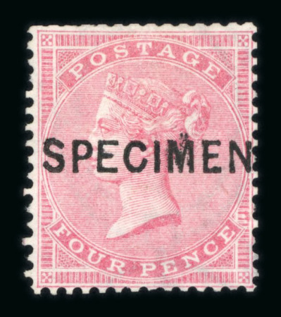 Stamp of Great Britain » 1855-1900 Surface Printed » 1855-57 No Corner Letters 1857 Emblems 1/- green mint optd. SPECIMEN (type 7).