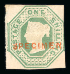 Stamp of Great Britain » 1847-54 Embossed 1847-54 1/- green with just touched to clear margine
