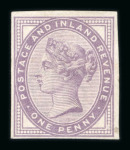 Stamp of Great Britain » 1855-1900 Surface Printed » 1880-81 Provisional Issue and 1881 1d Lilac GB 1880-81 1/2d green (thinned at top), 1d Venetian-red and 1881 1d lilac imprimaturs