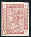 Stamp of Great Britain » 1855-1900 Surface Printed » 1880-81 Provisional Issue and 1881 1d Lilac GB 1880-81 1/2d green (thinned at top), 1d Venetian-red and 1881 1d lilac imprimaturs