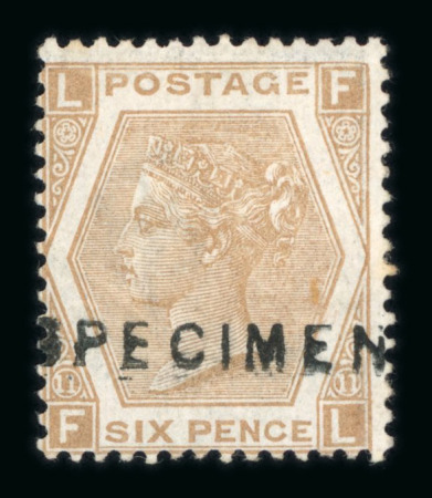 Stamp of Great Britain » 1855-1900 Surface Printed » 1867-80 Large Uncoloured Corner Letters, Wmk Spray of Rose 1872-73 6d chestnut pl.11 group of 4 mint examples